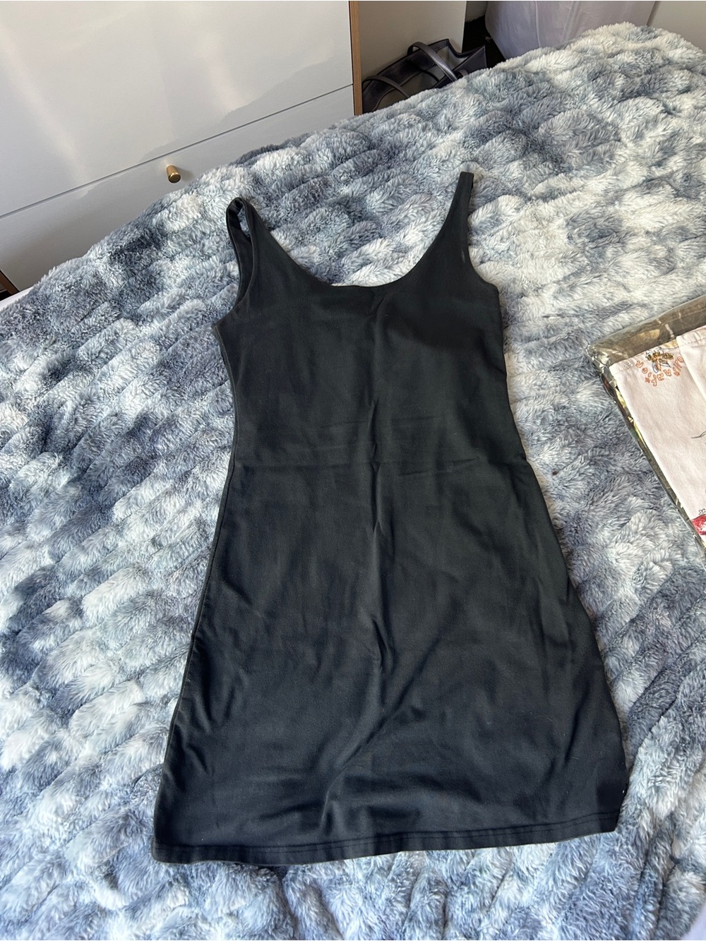 Brandy Melville Black Scoop Neck Mini Dress